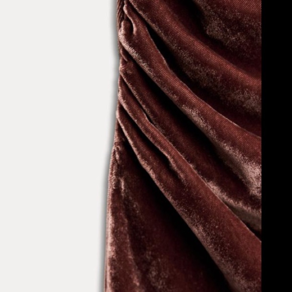 Zara NEW velvet midi strappy dress brown 9196/070 - Picture 6 of 9